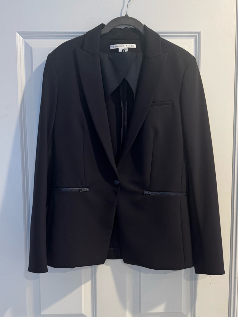Veronica Beard Navy Scuba Tailored Blazer - Picture 2 of 5